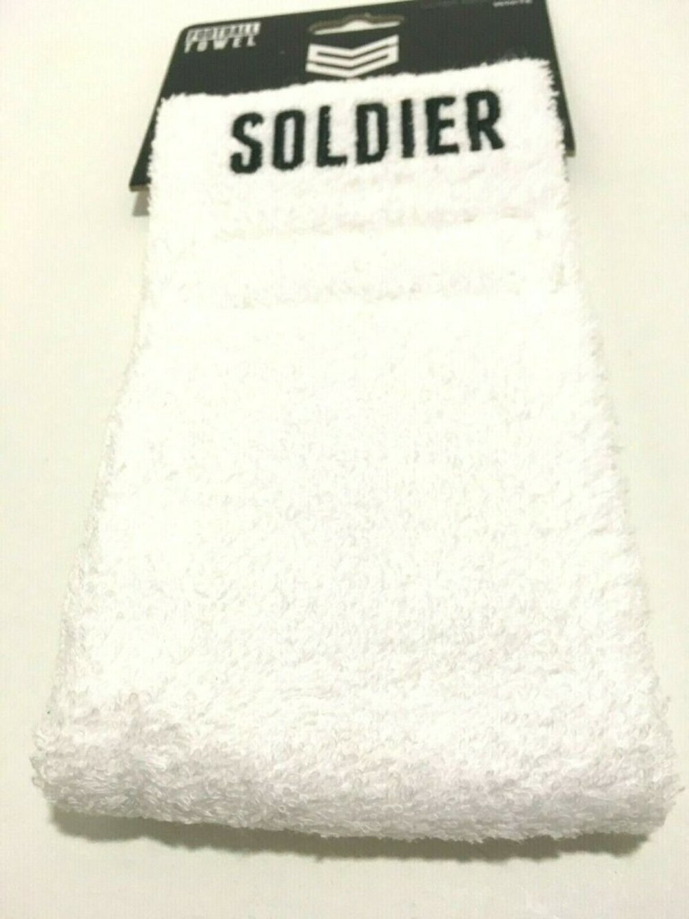 Soldier Sports Football Towel White Sweat Wicking Ultra Absorbent Athletic Towel